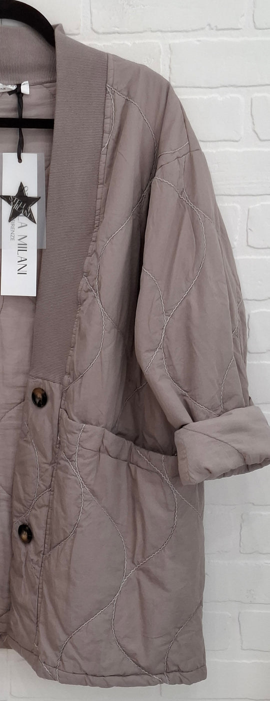 Stella Milani Quilted Shawl Collar Jacket