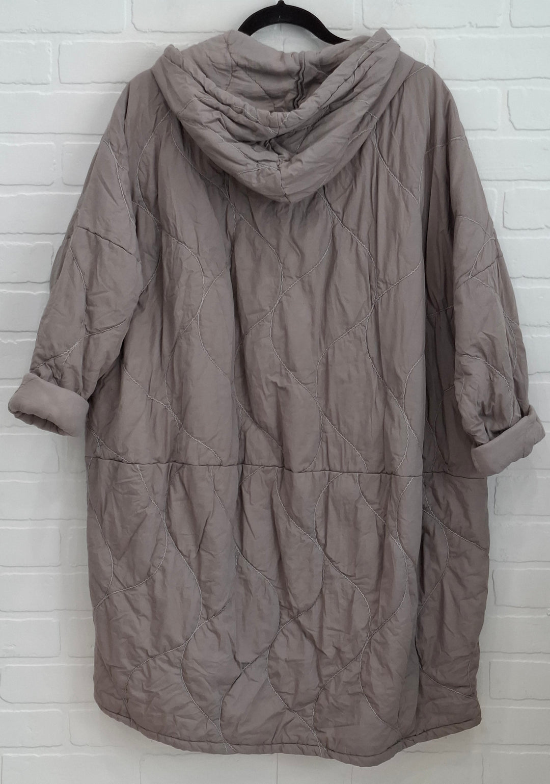 Stella Milani Quilted Long Hooded Coat