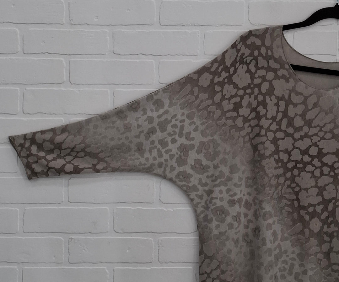 Animal Print Blouse & Knit Top Set