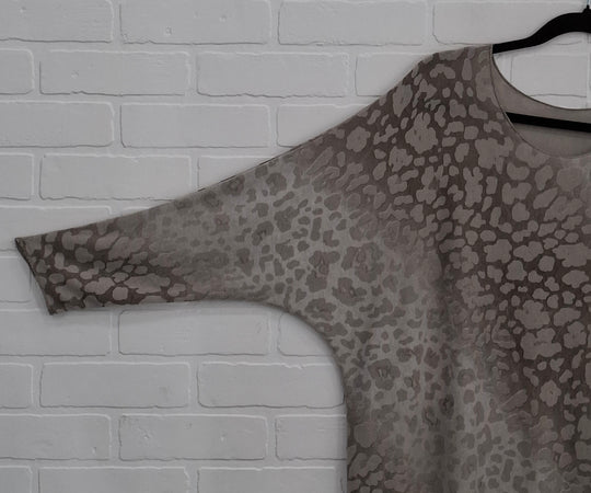 Animal Print Blouse & Knit Top Set