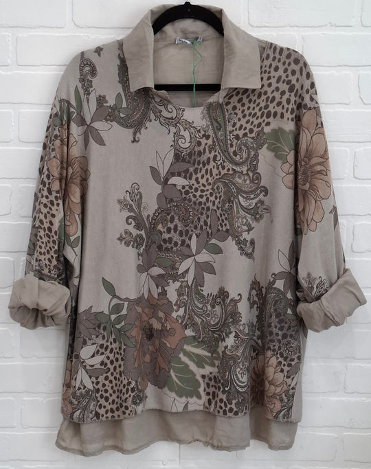 Floral & Paisley Layered Top