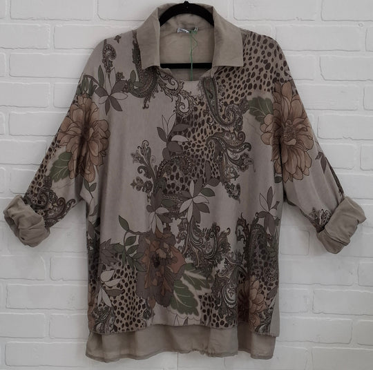 Floral & Paisley Layered Top