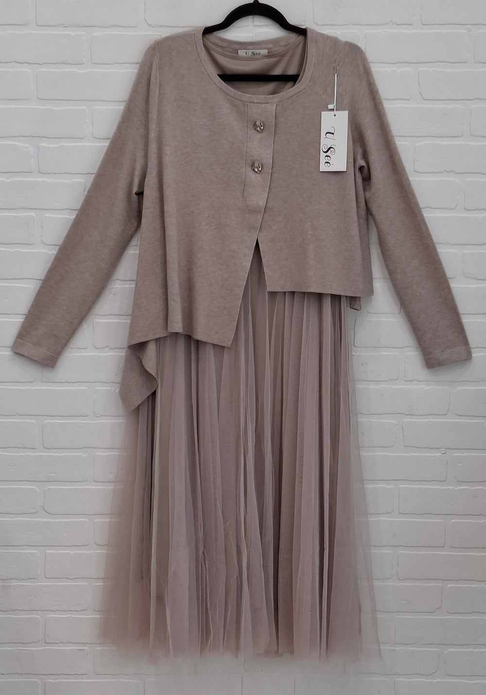 Assymetrical Sweater Dress Set