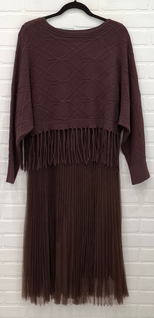 Fringe Sweater & Tulle Dress Set
