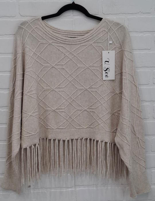 Fringe Sweater & Tulle Dress Set