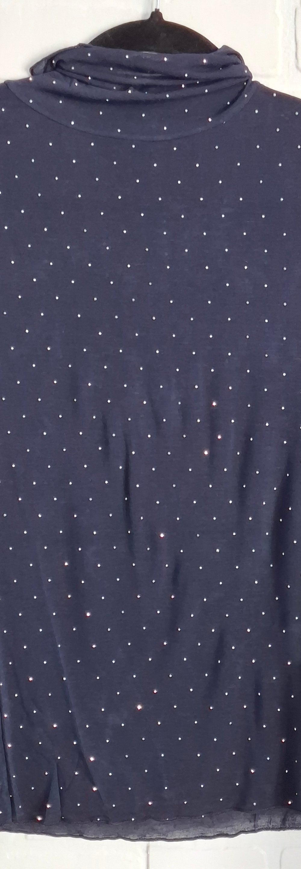 Cashmere Blend Rhinestones Turtleneck