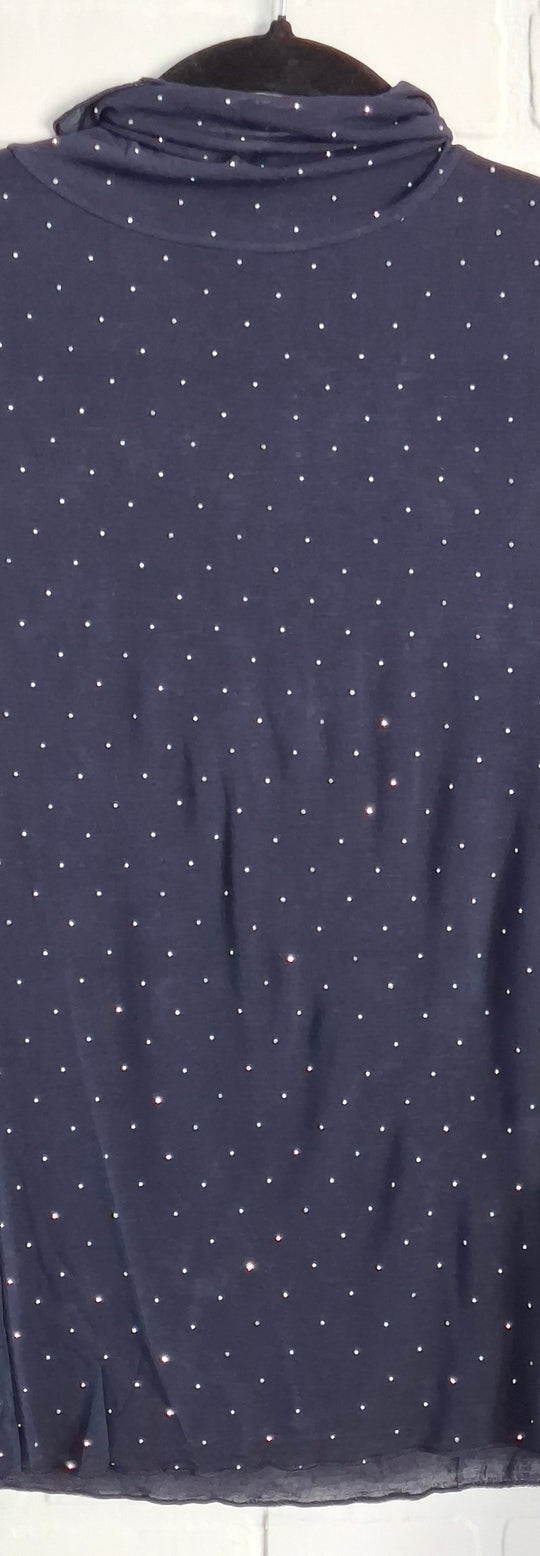 Cashmere Blend Rhinestones Turtleneck