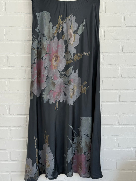 Floral Satin Skirt