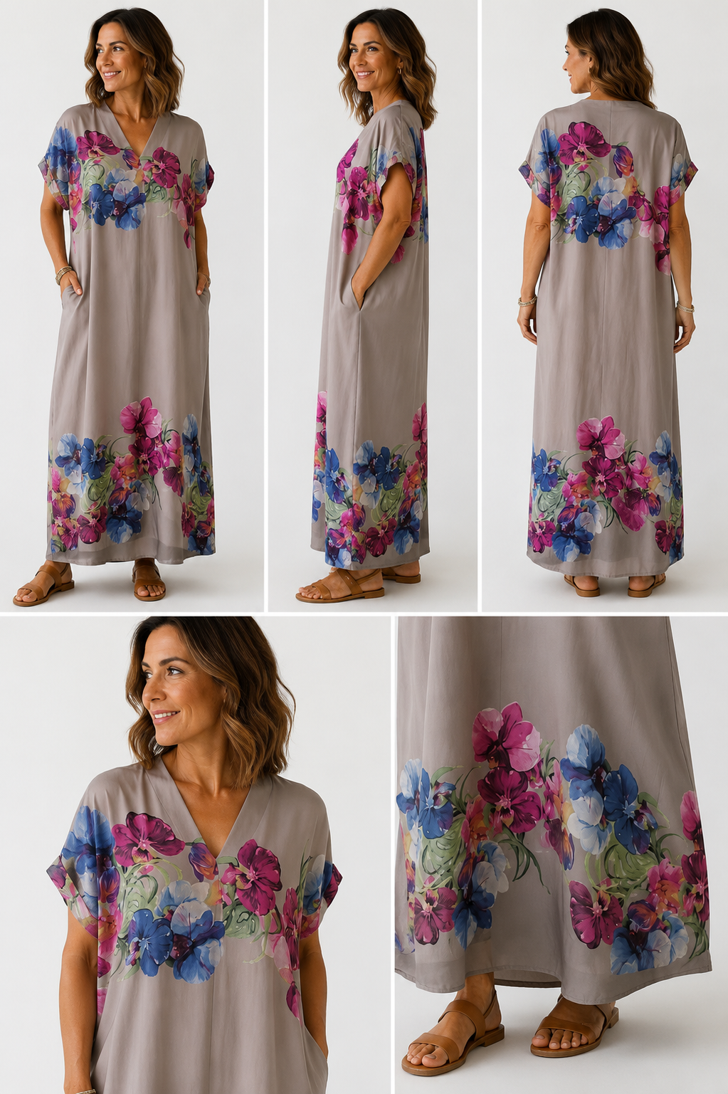 Pansies Breeze Satin Dress