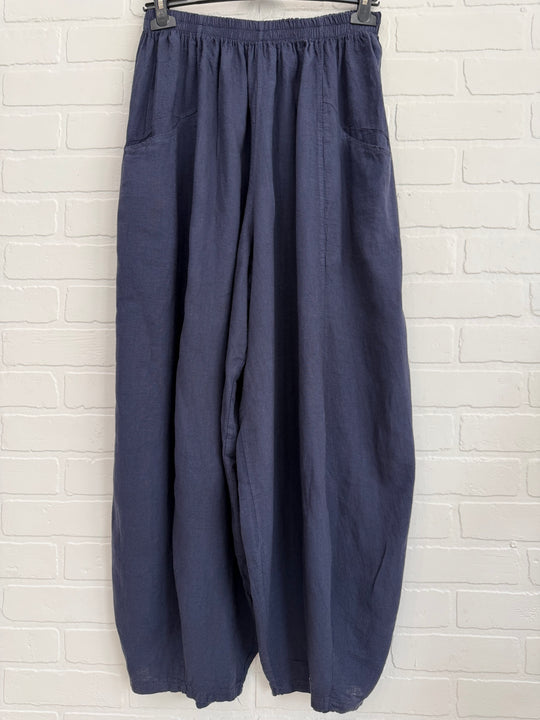 Harper Linen Blend Barrel Pants