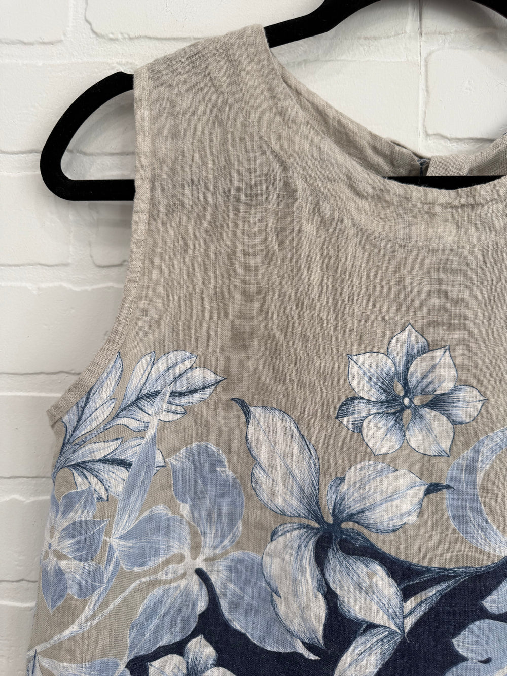 Azure Bloom Linen Top