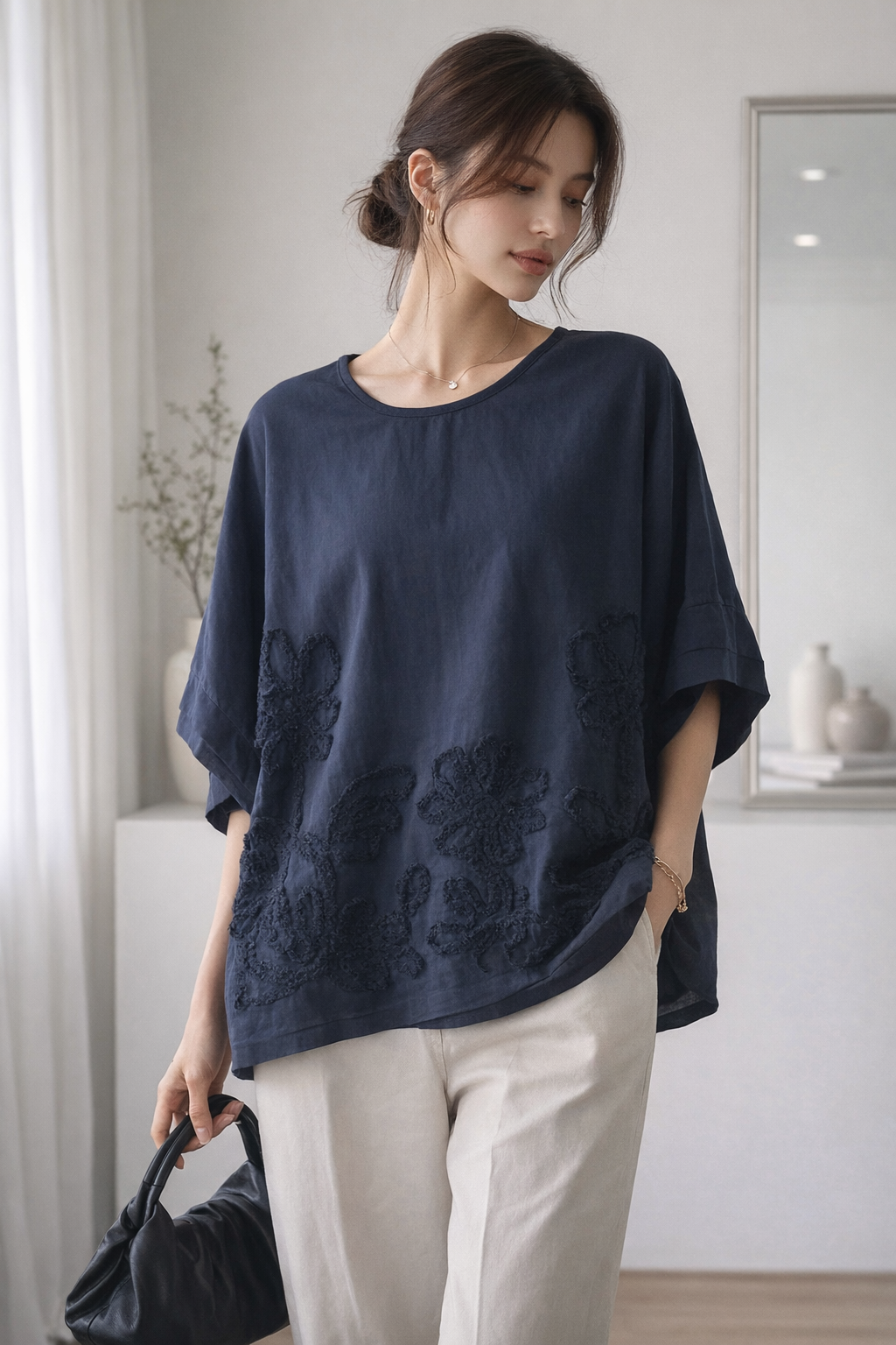 Lux Luna Floral Texture Top