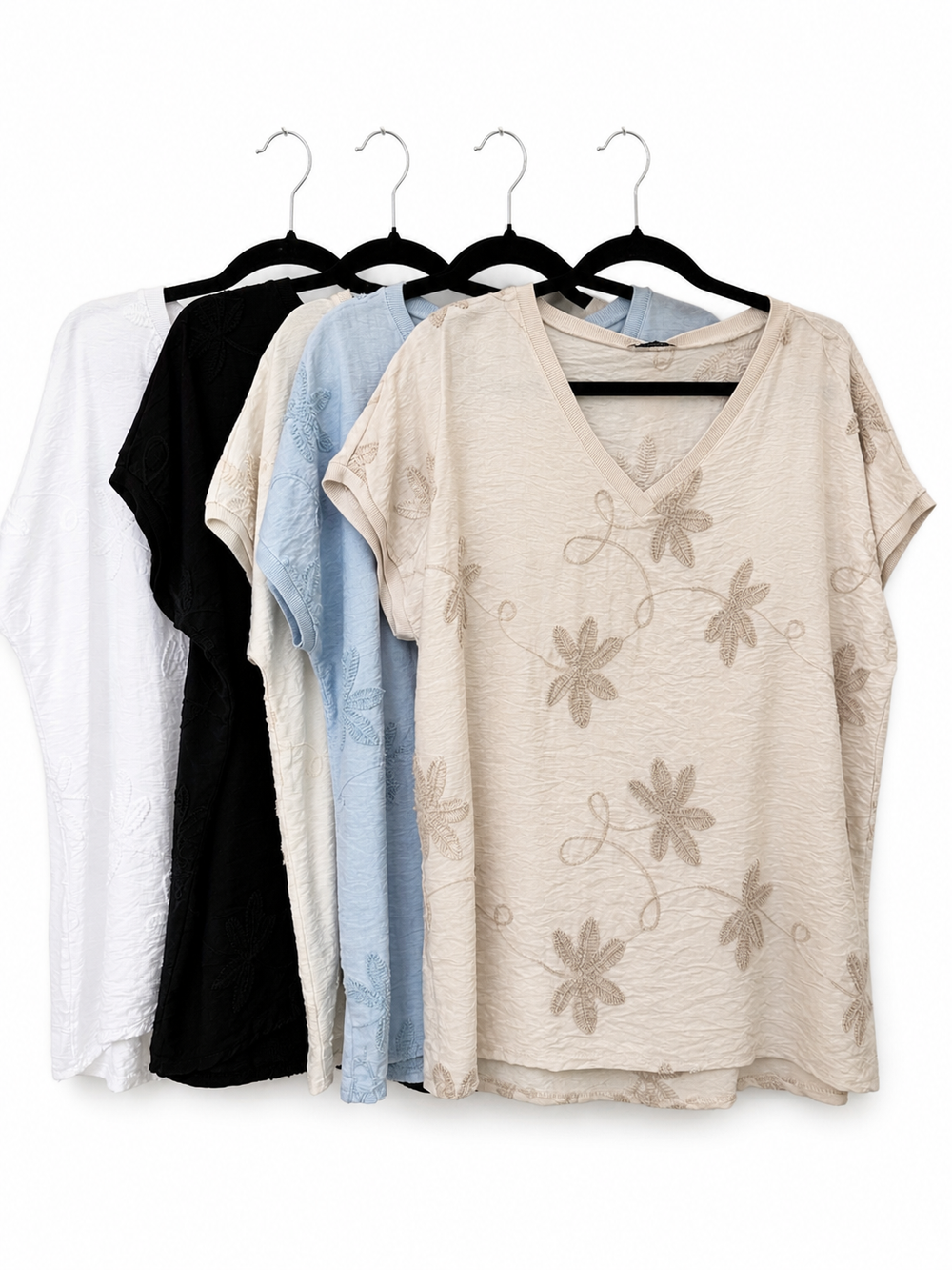 Capri Bloom Embroidered Top