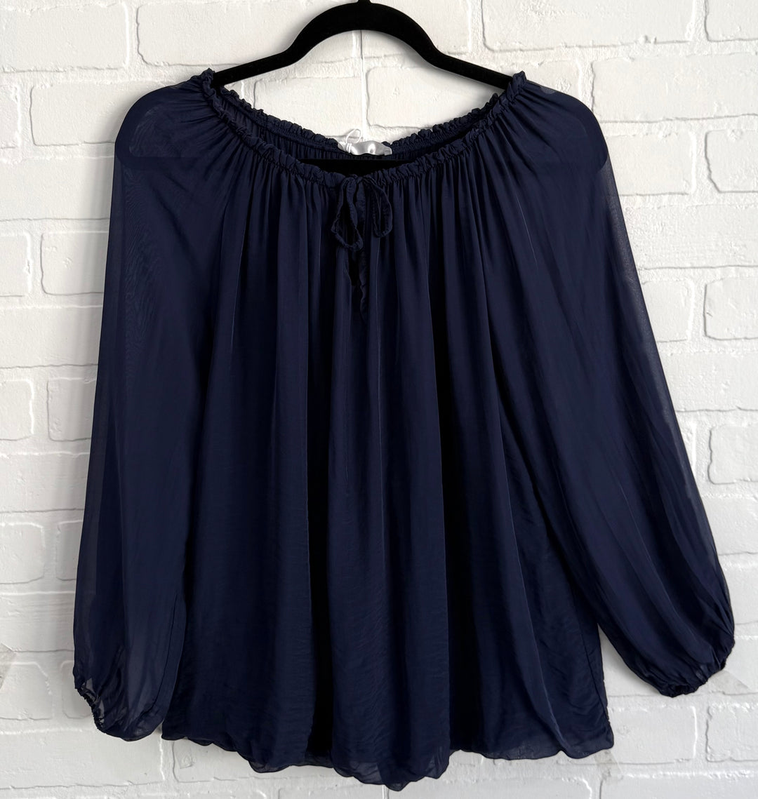 Serena Silk Blend Peasant Blouse