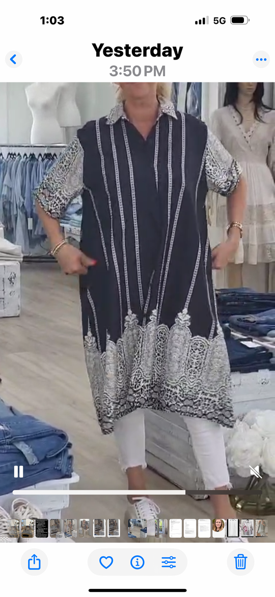 Sophia Cotton Blend Shirt Dress

⸻

Description:

Effortless style meets everyday comfort with our Sophia Cotton Blend Shirt Dress. Designed in a relaxed one-size fit, this versatile piece can be worn as a tunic over leggings or styled solo as a breezy dr