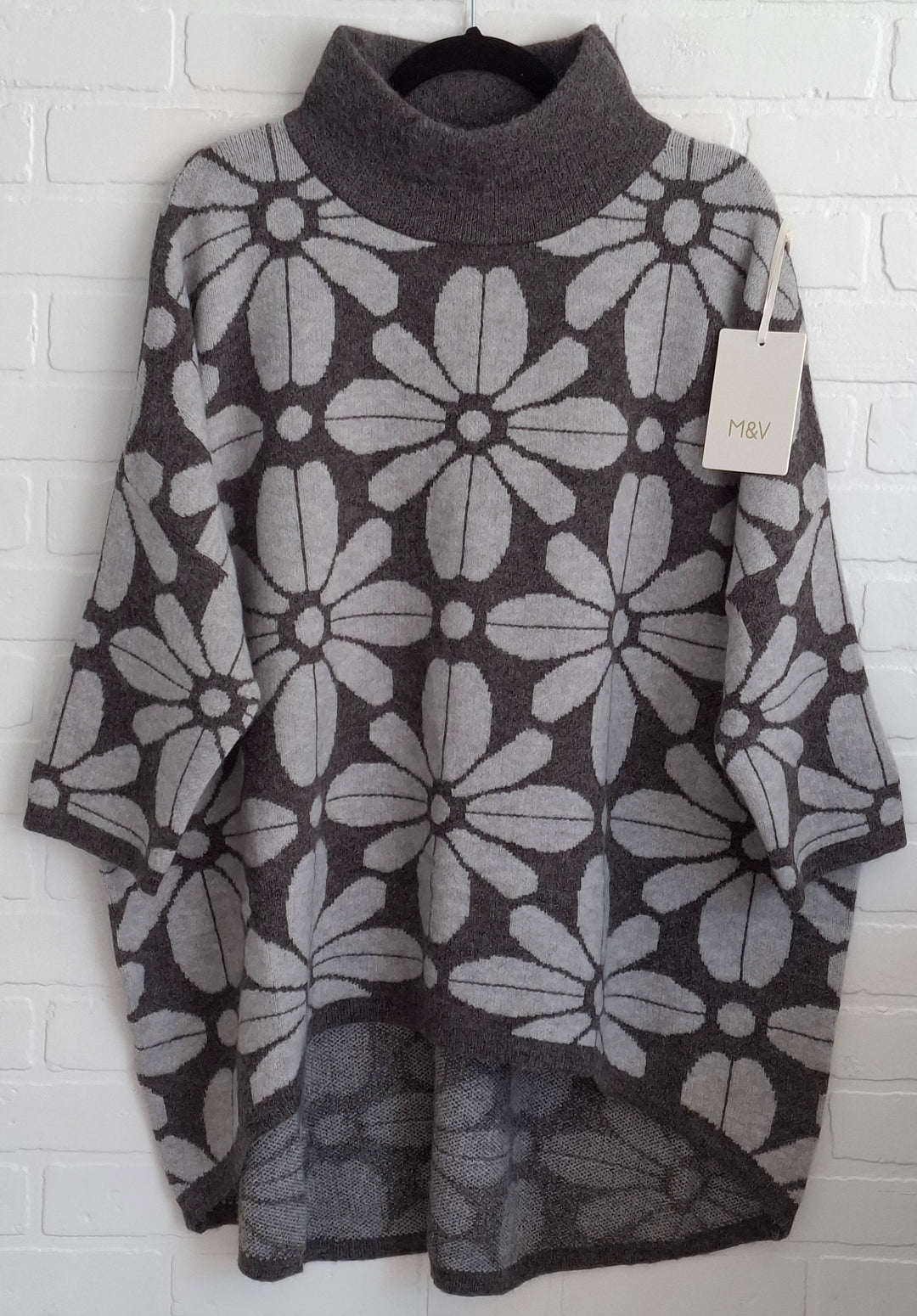Moewy High Low Floral Sweater