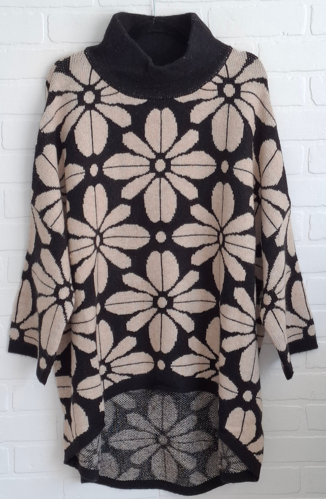 Moewy High Low Floral Sweater