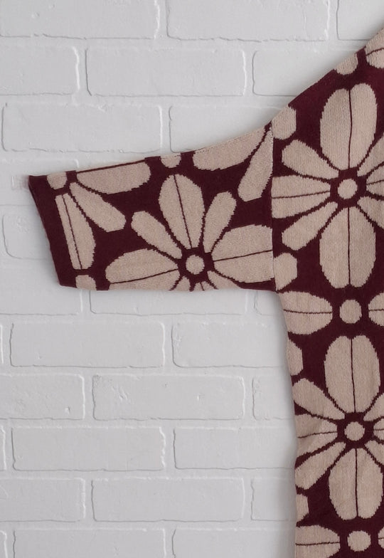 Moewy High Low Floral Sweater