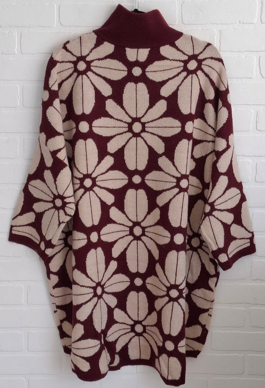 Moewy High Low Floral Sweater