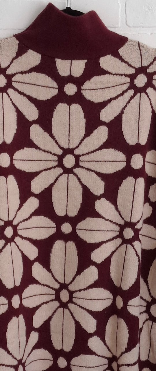 Moewy High Low Floral Sweater