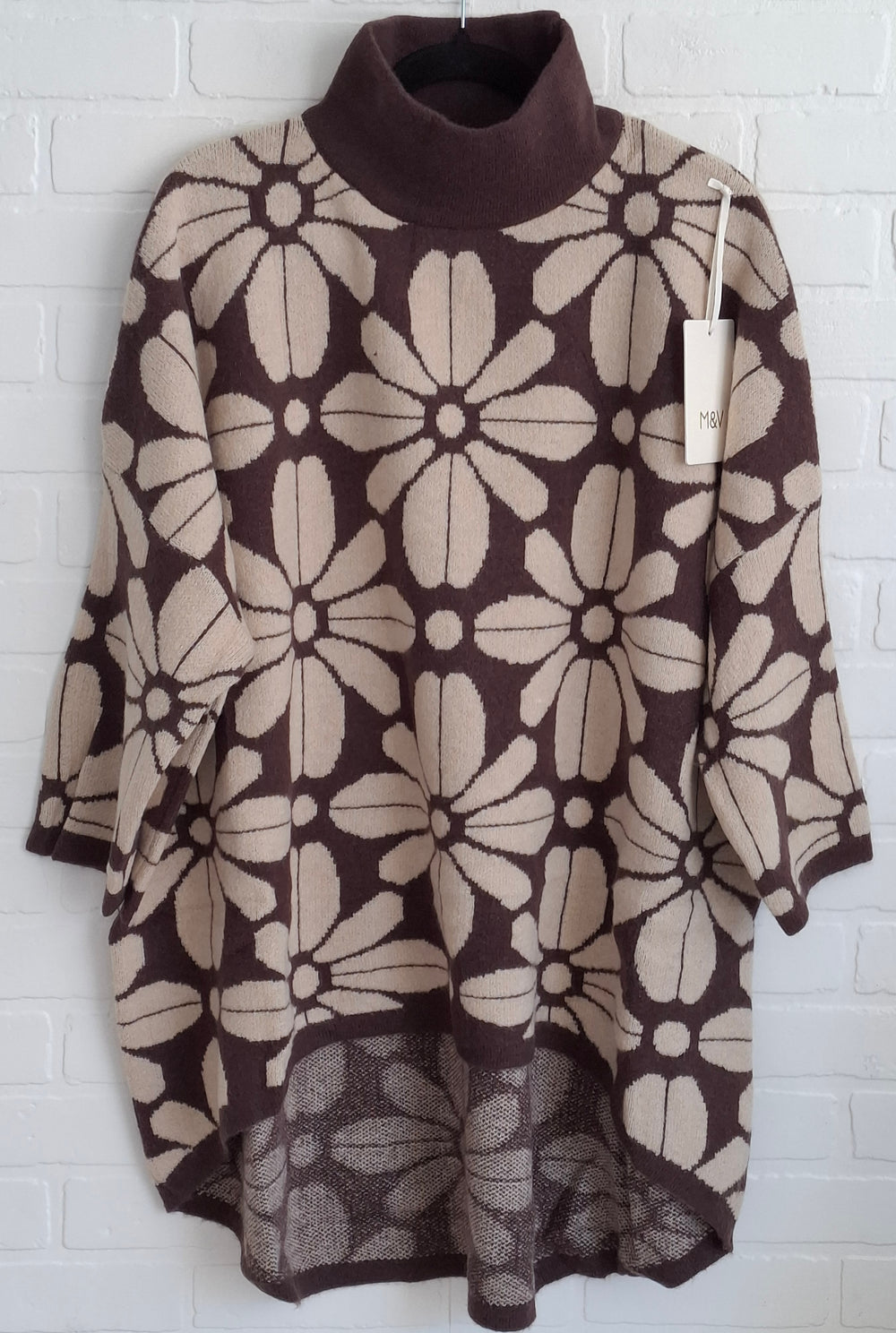 Moewy High Low Floral Sweater