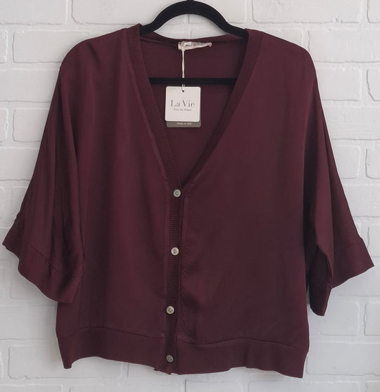 La Vie Satin Button up Top