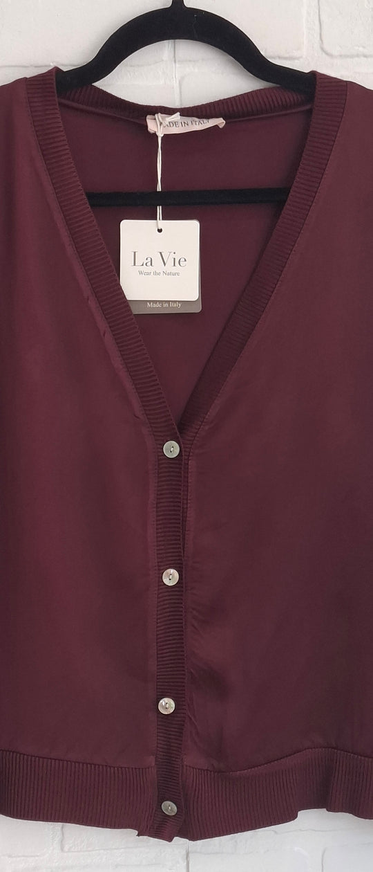 La Vie Satin Button up Top