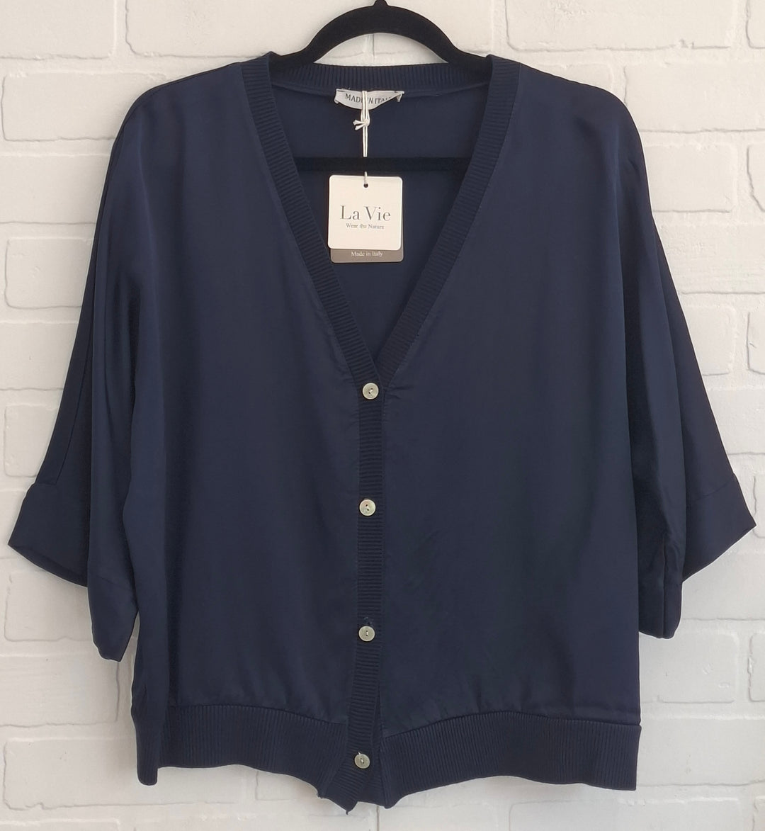 La Vie Satin Button up Top
