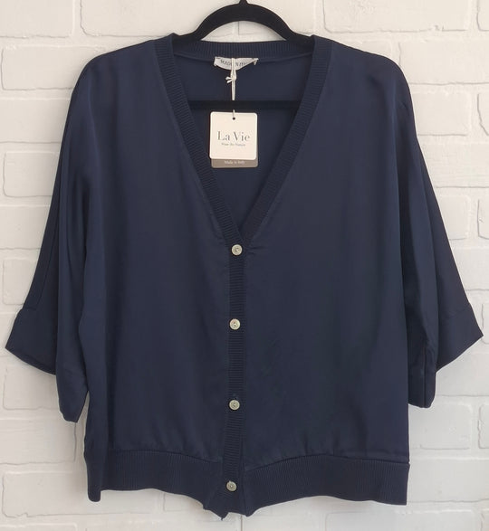 La Vie Satin Button up Top