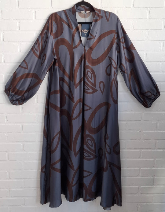 Abstract Satin Long Dress
