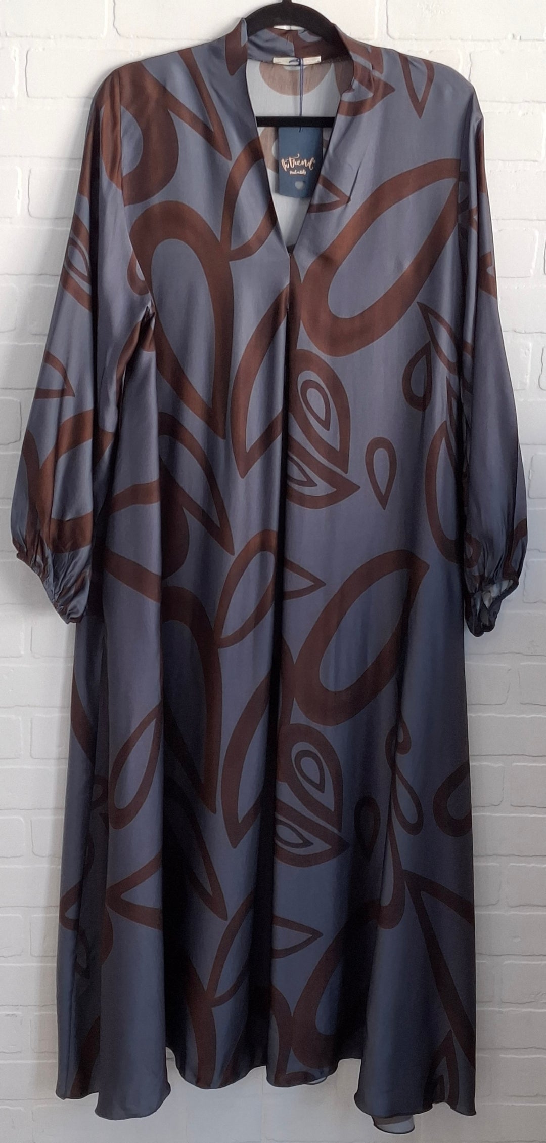 Abstract Satin Long Dress