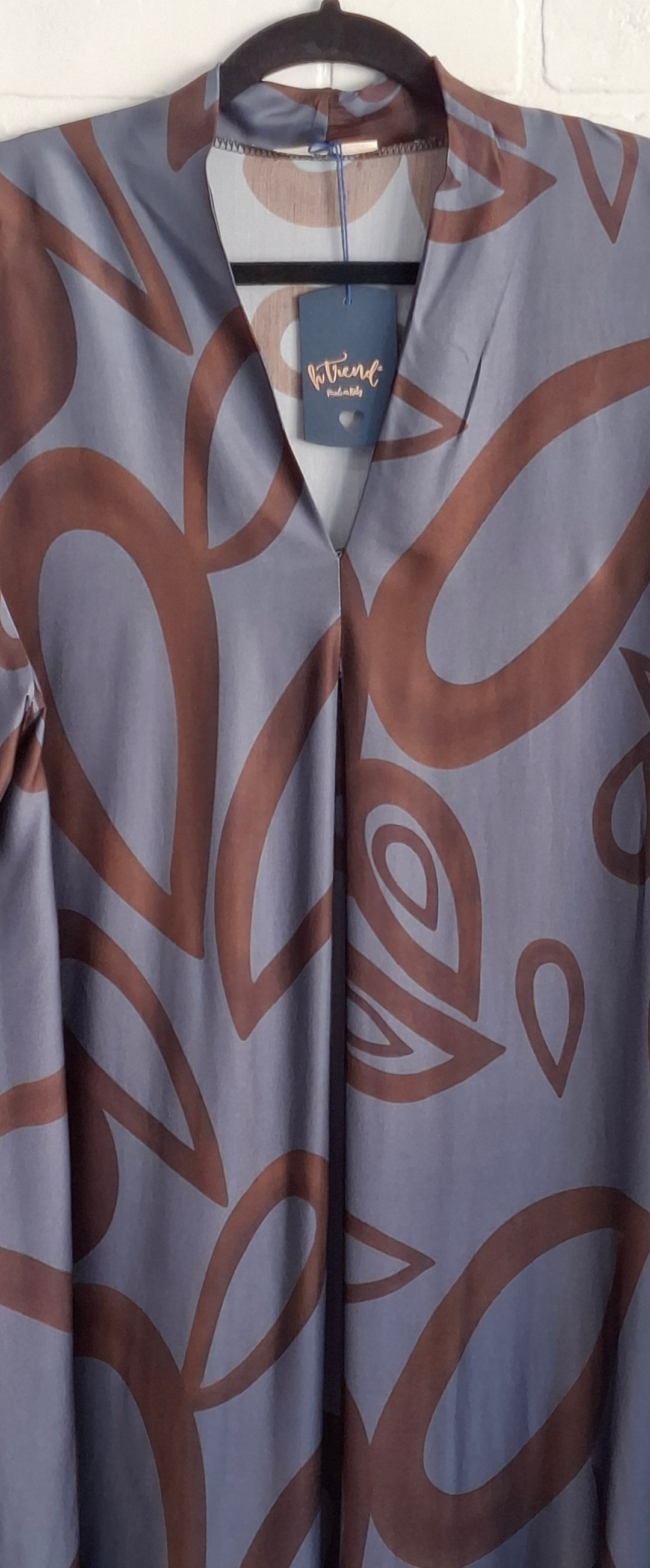 Abstract Satin Long Dress