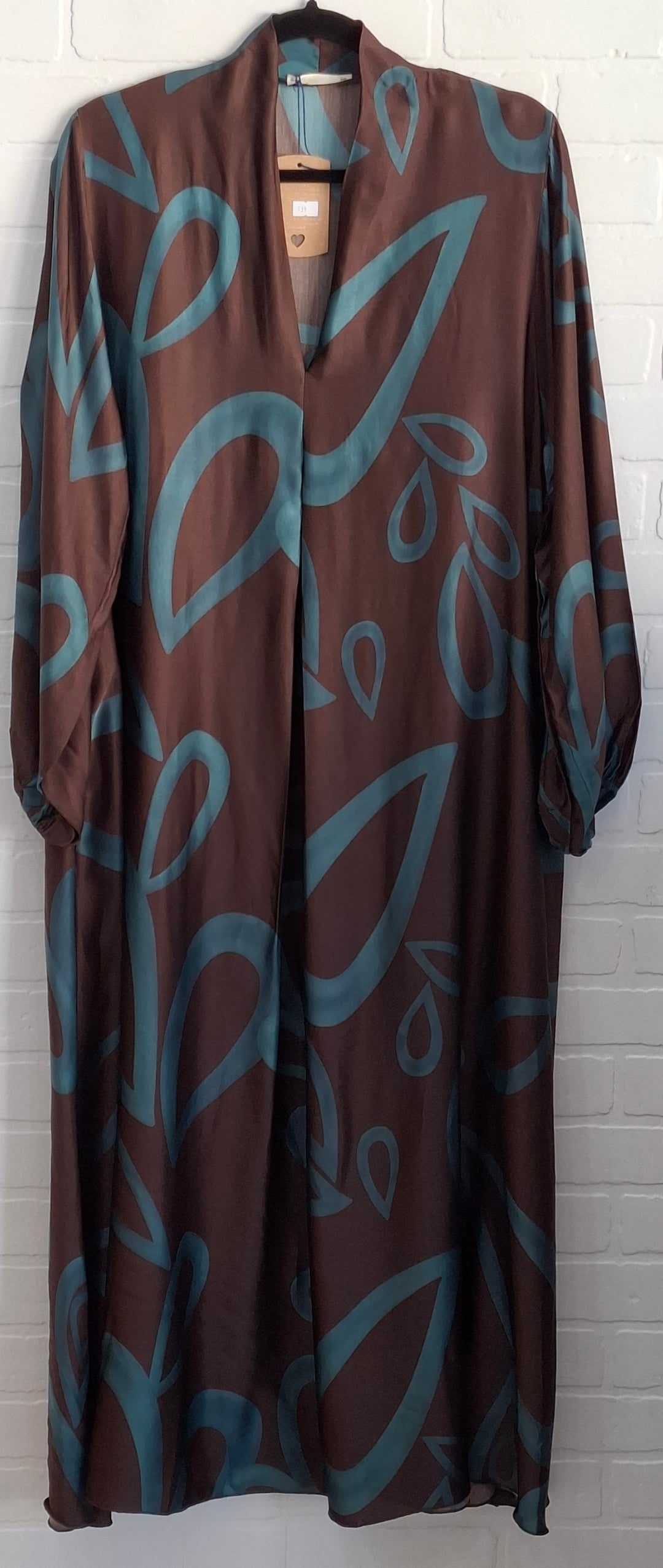 Abstract Satin Long Dress