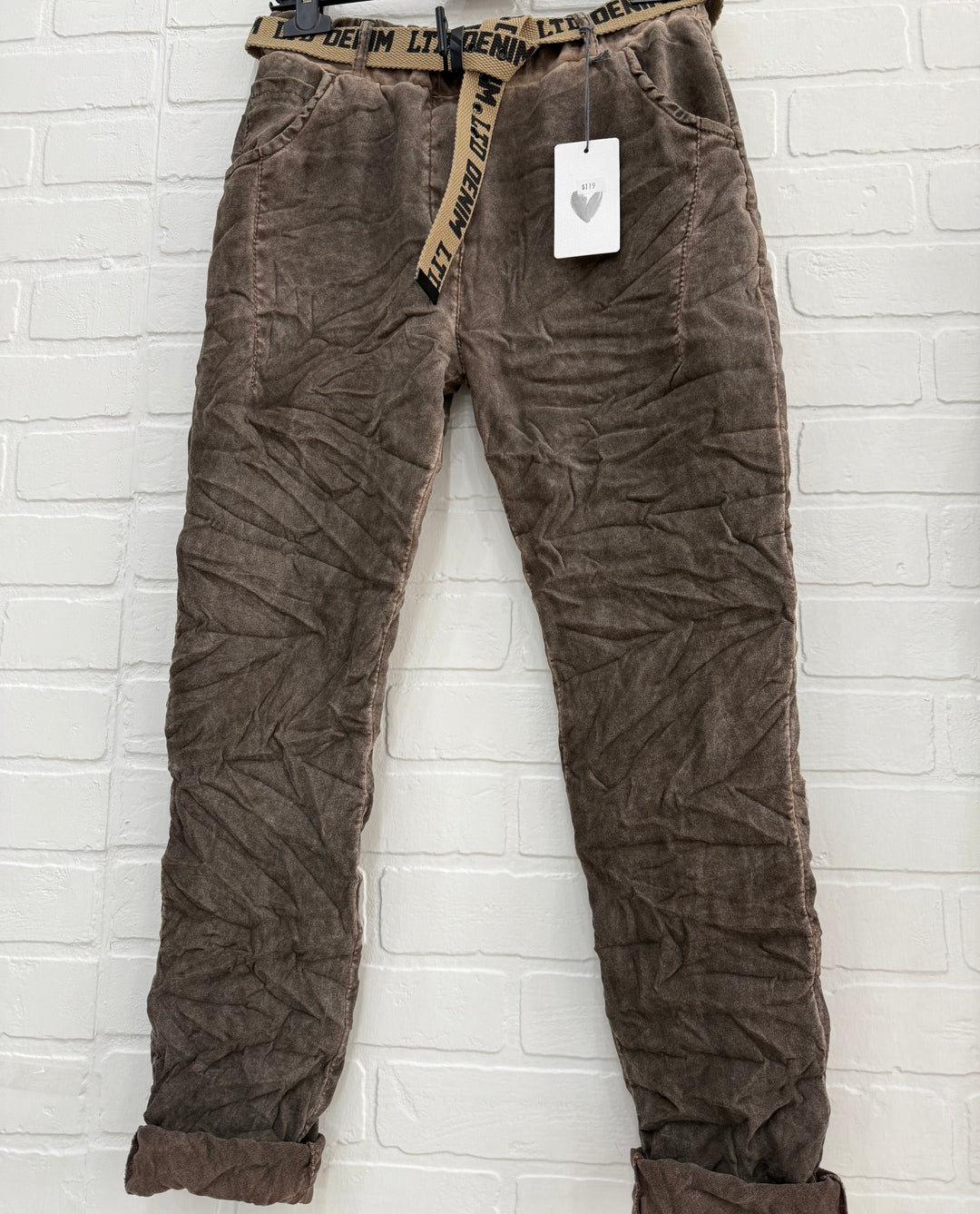 Faux Suede Jogger Pants