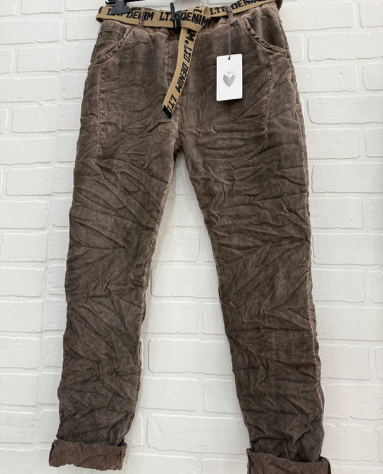 Faux Suede Jogger Pants