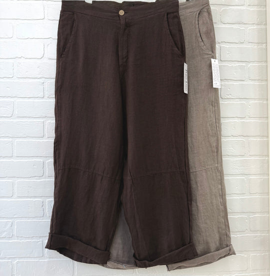 Linen Cropped Pants