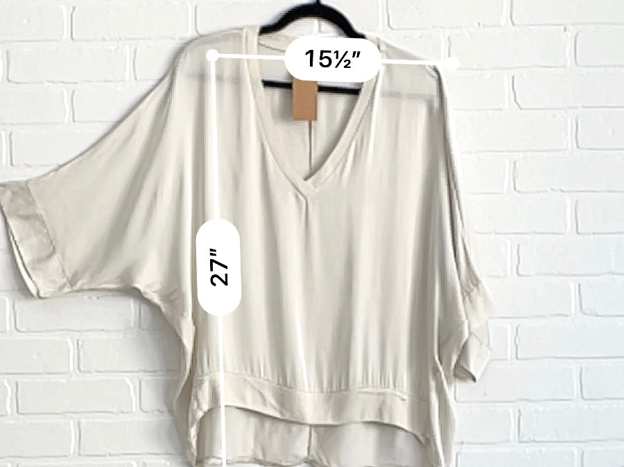 Belle Loose Fit V-Neck Satin Top