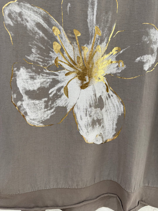 Golden Magnolia Linen Blend Top | Made in Italy