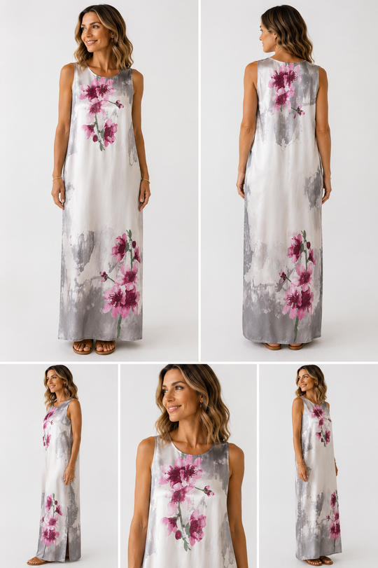 Blossom Satin Maxi Dress