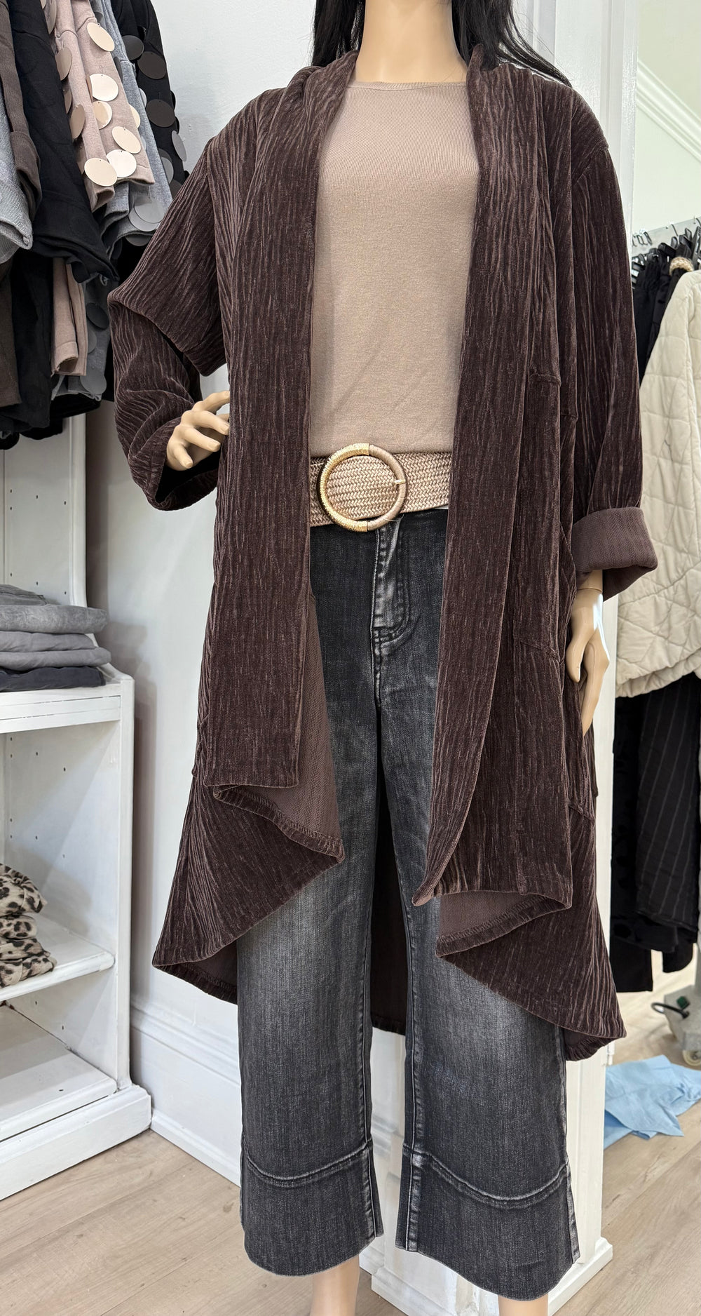 Italian Velour Drape Coat