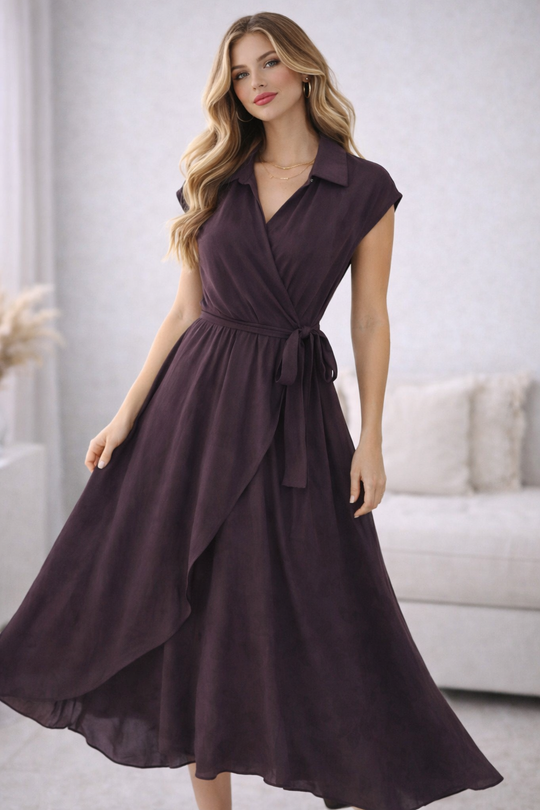 Noir Élan Wrap Dress