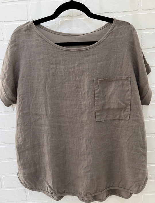 Linen Tee With Pocket