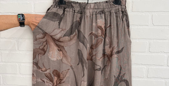 Floral Palazzo  Linen Pants