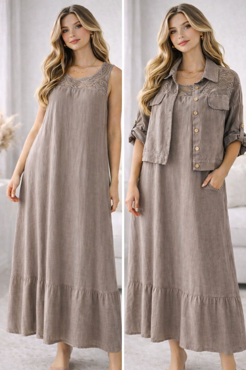 Celine Linen Dress Set