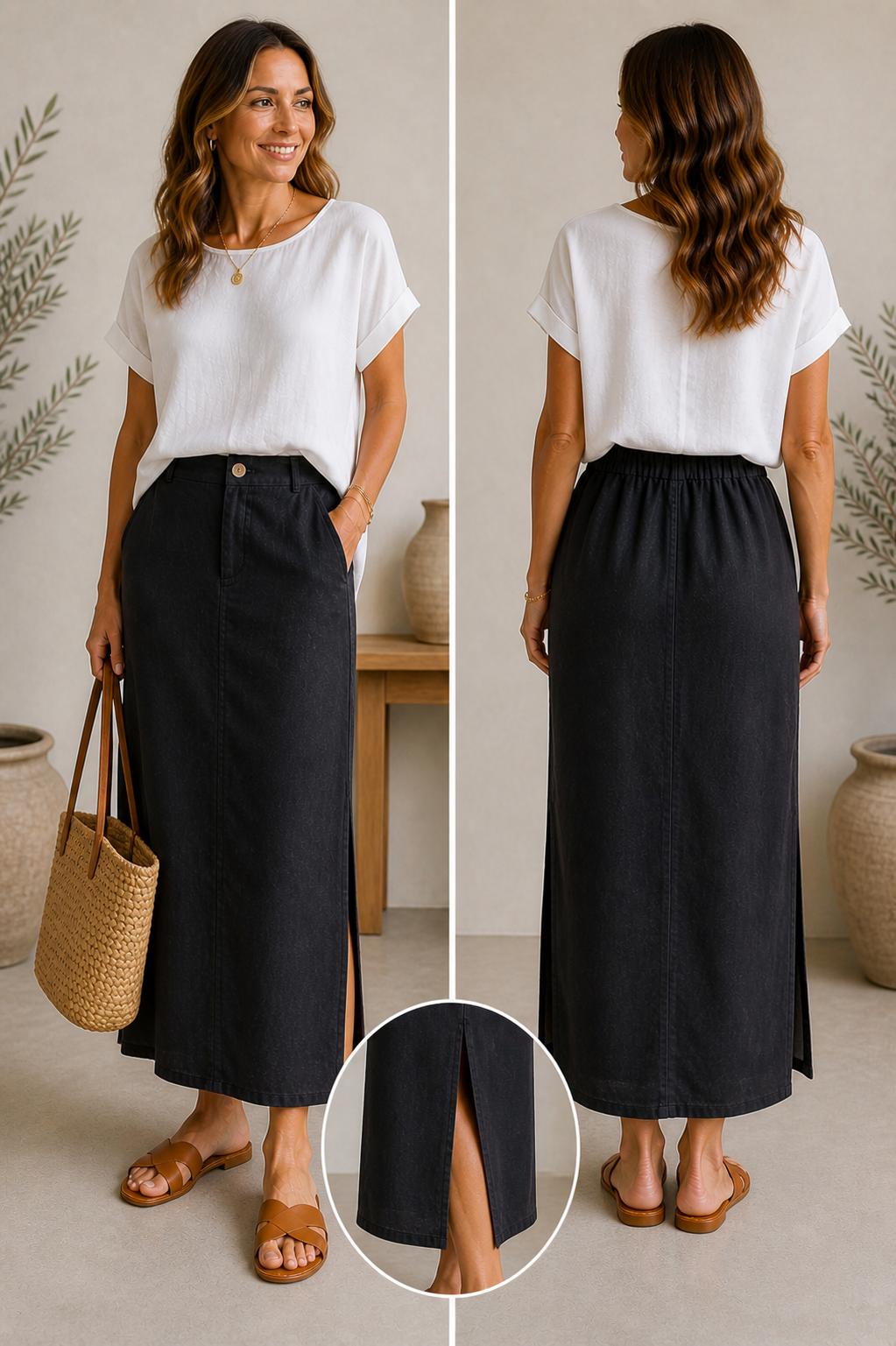 Linen Pencil Skirt