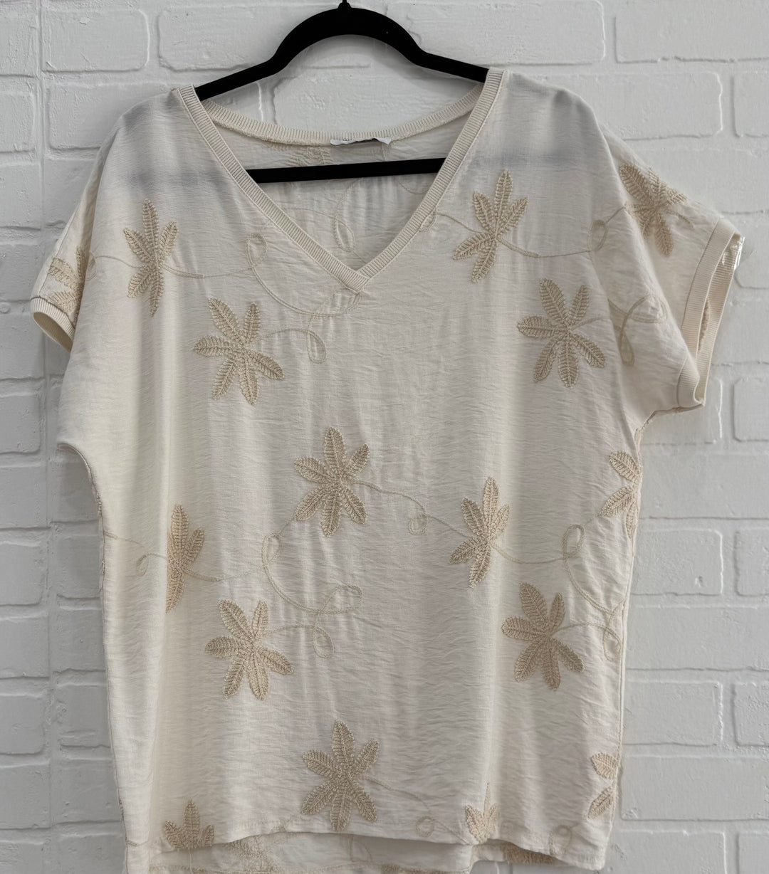 Capri Bloom Embroidered Top