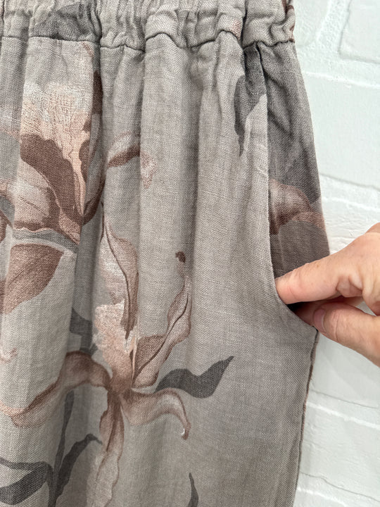 Floral Palazzo  Linen Pants