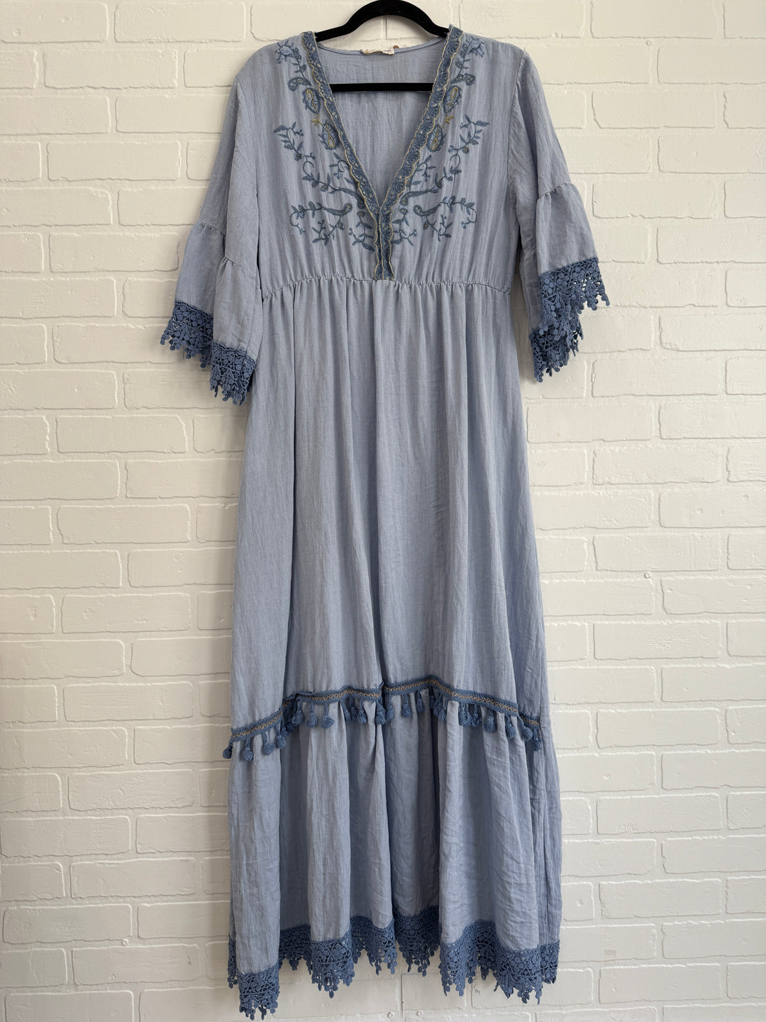 Embroidered Boho Maxi Dress