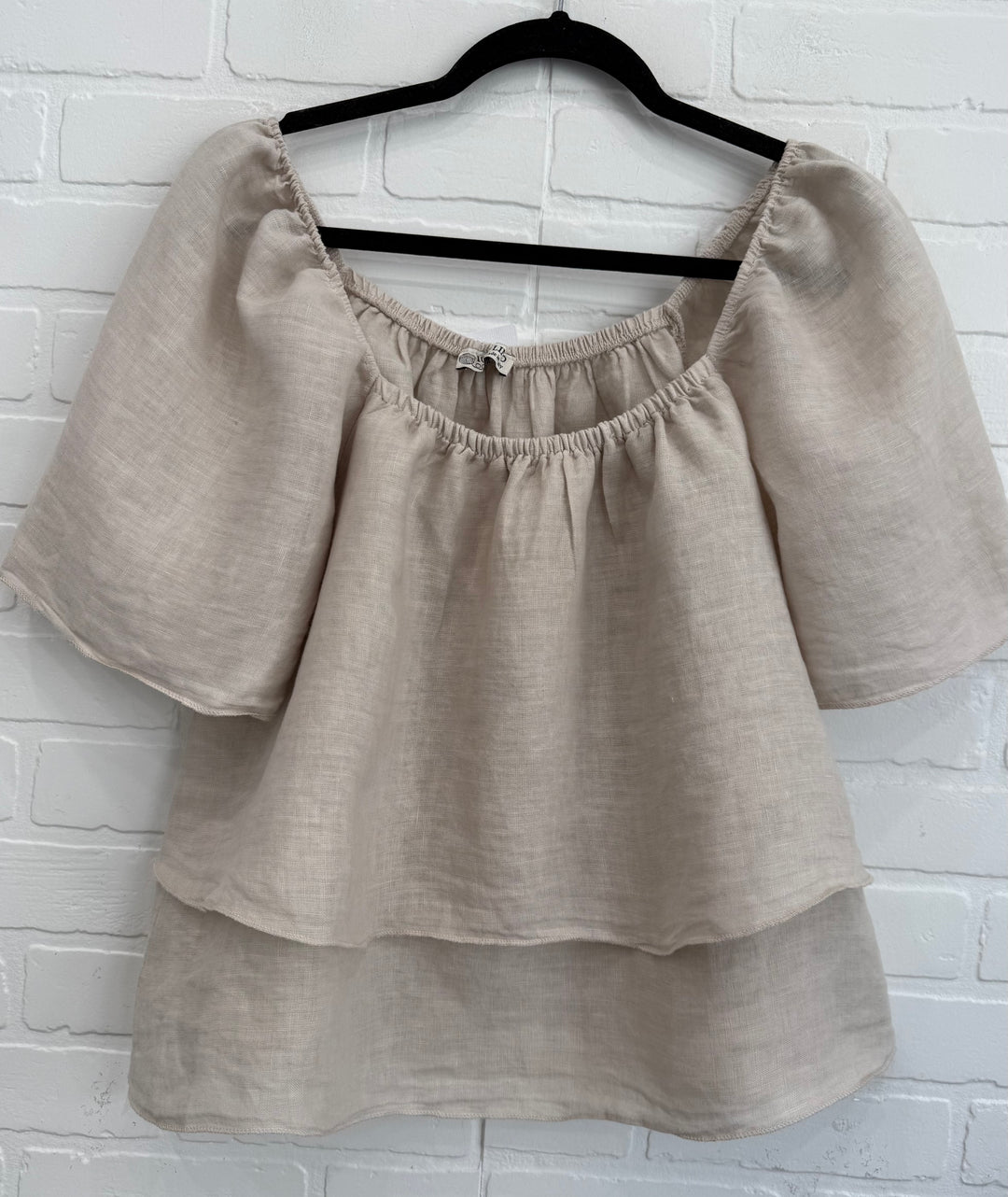 Loose Ruffle  Linen Top