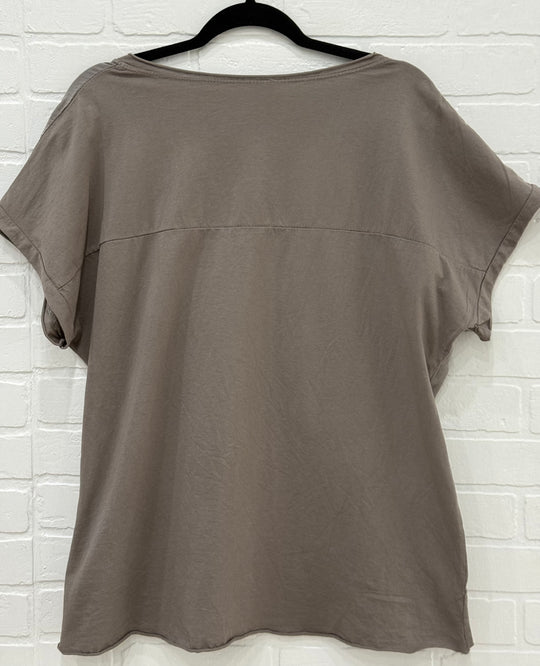 Golden Iris Linen Blend Top | Made in Italy